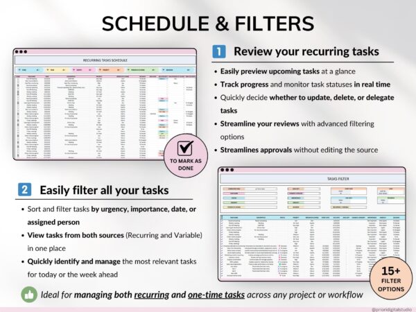 Task Tracker Spreadsheet Template Google Sheets Digital To-Do List Excel Daily Task Priority List Work Organization Team Project - Image 9