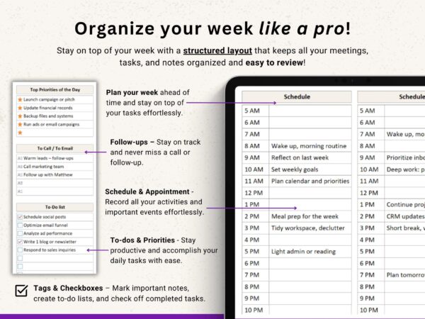 OneNote Planner 2025 2026 Professional One Note Template for Work Project Management Hyperlinked Planner Weekly Planner Organization - Image 3