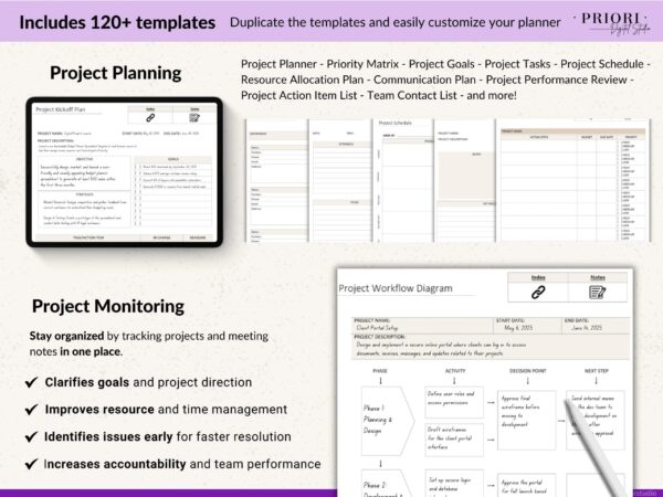 OneNote Planner 2025 2026 Professional One Note Template for Work Project Management Hyperlinked Planner Weekly Planner Organization - Image 8