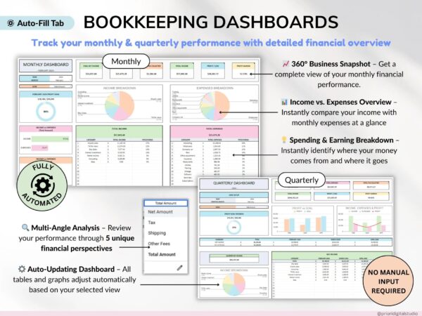 Small Business Bundle Bookkeeping Inventory Tracker Order Tracker Product Handmade Pricing Calculator Smart Bill Google Sheet Excel - Image 4