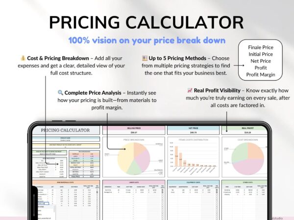 Small Business Bundle Bookkeeping Inventory Tracker Order Tracker Product Handmade Pricing Calculator Smart Bill Google Sheet Excel - Image 9