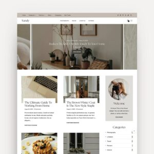 sandy wordpress theme for lifestyle, fashion, travel and food bloggers • fully responsive wordpress template • website template for bloggers